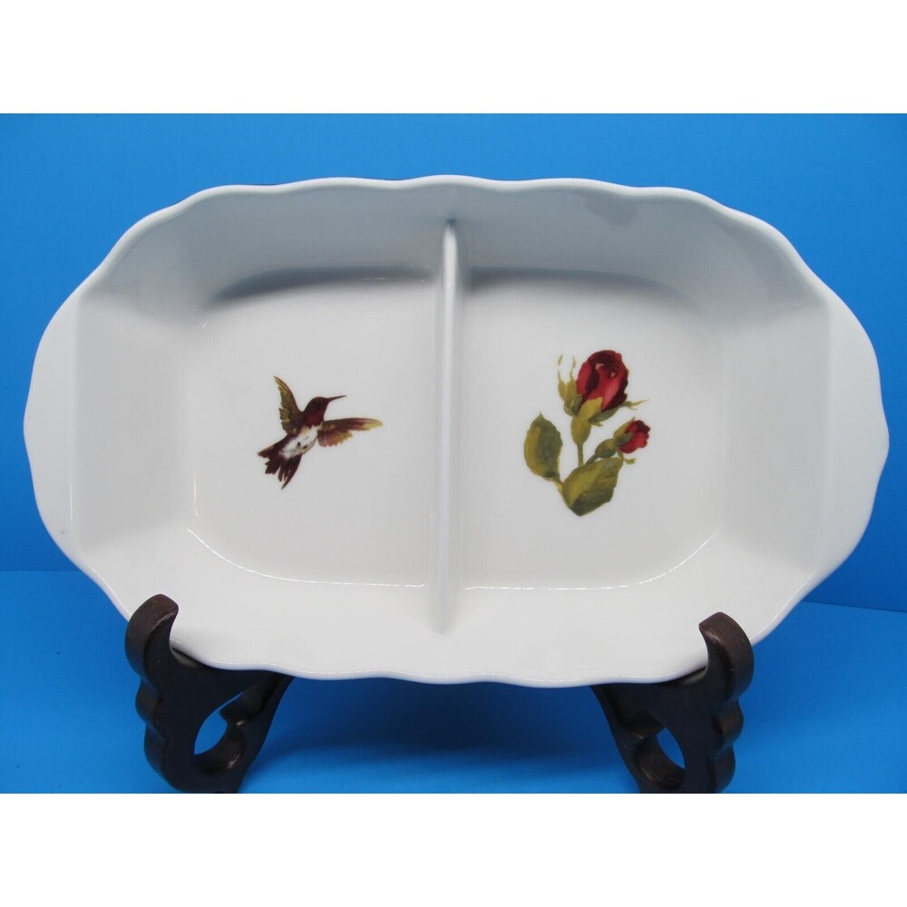 222 Fifth Belize Oval Divided Serving Dish 11 1/4"